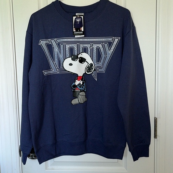 🆕 Peanuts Snoopy Sweatshirt Navy Blue Size M - Picture 1 of 8
